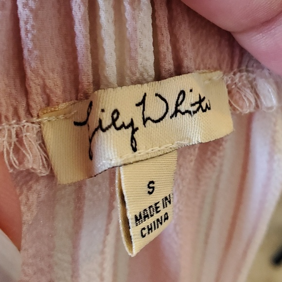 LILY WHITE OFF SHOULDER STRIPED BLOUSE SIZE S - Picture 6 of 8